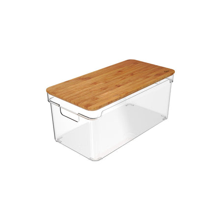 Organizador com tampa e bambu Ou 6,3L Linha Clear
