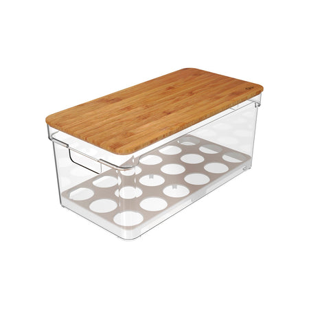 Organizador de ovos com tampa de bambu Ou 36un Linha Clear Fresh