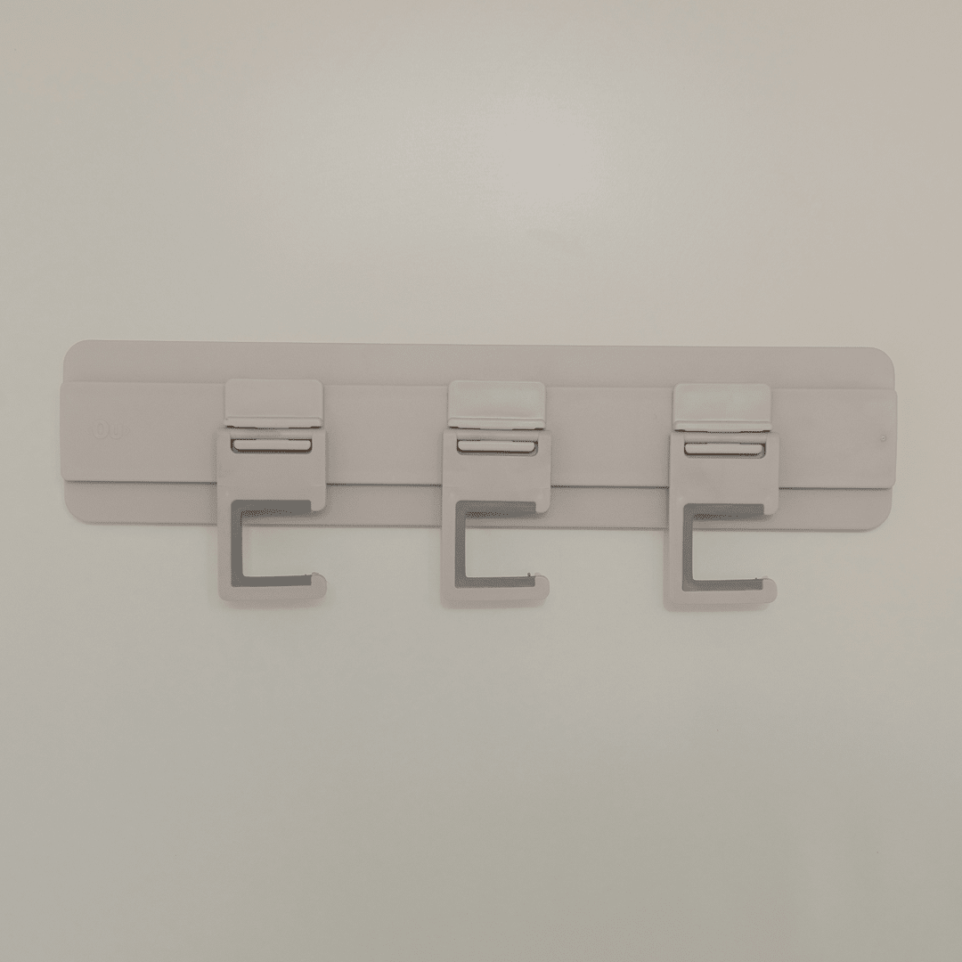 Organizador de Parede Para Vassouras e Rodos com 3 Ganchos Ou Linha Flow - Ou