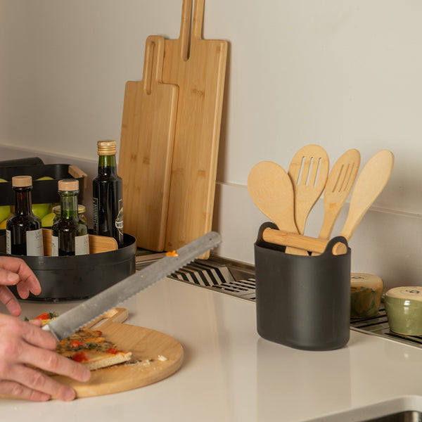 Porta Utensílios com Alça de Bambu Ou Linha Lume