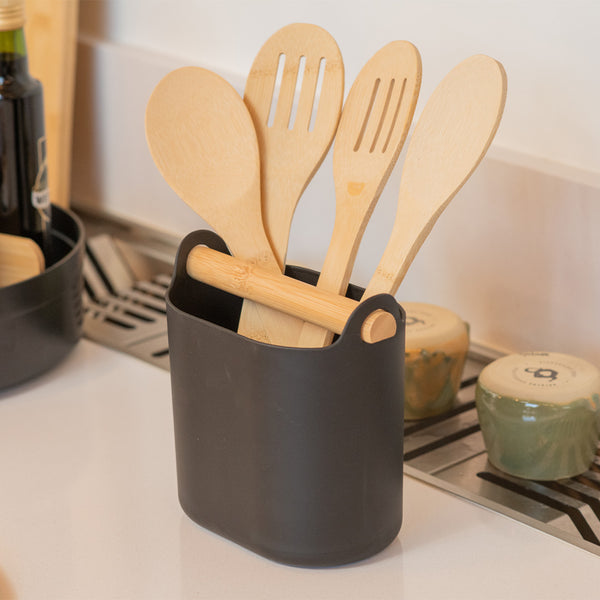 Porta Utensílios com Alça de Bambu Ou Linha Lume