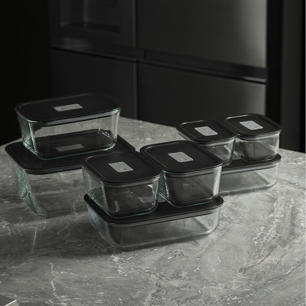 Kit de Potes de Vidro Herméticos Ou 6 Peças Linha Fresh Lock