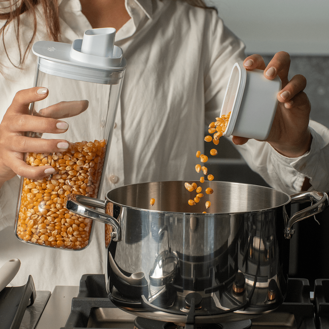 Pote Hermético Para Mantimentos com Medidor Ou Quadrado 1,5L Linha Drop - Ou