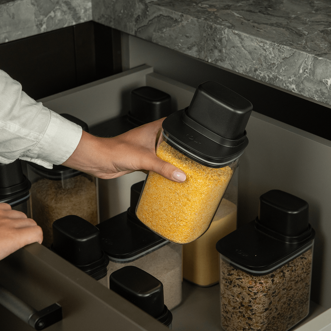 Pote Hermético Para Mantimentos com Medidor Ou Quadrado 1L Linha Drop - Ou